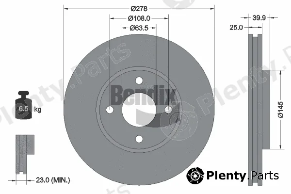 BENDIX Braking BDS1522 — Brake Disc