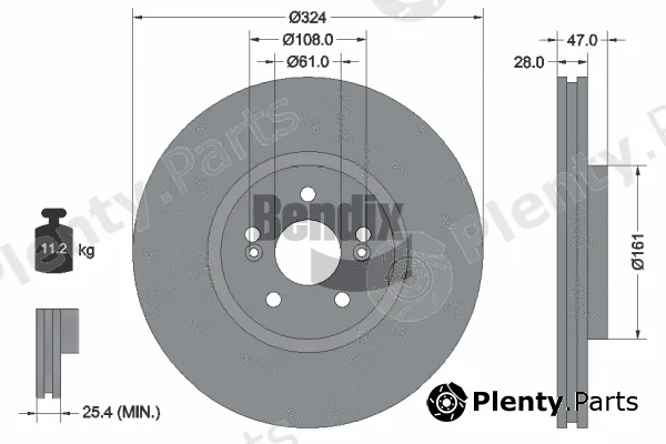 BENDIX Braking BDS1167HC — Brake Disc