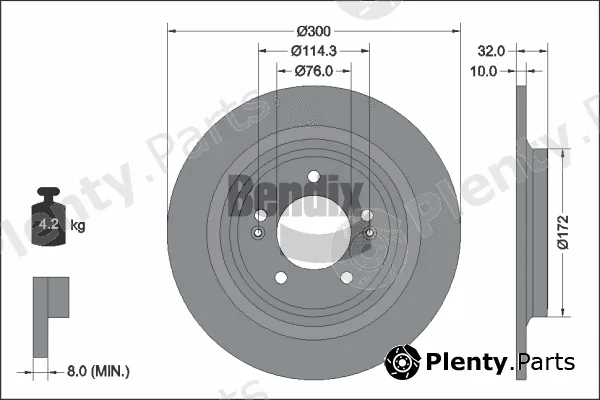 BENDIX Braking BDS2306 — Brake Disc