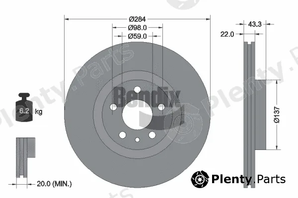 BENDIX Braking BDS1168 — Brake Disc