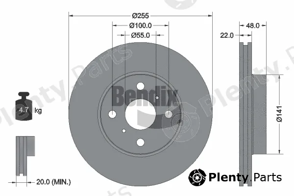BENDIX Braking BDS1736 — Brake Disc