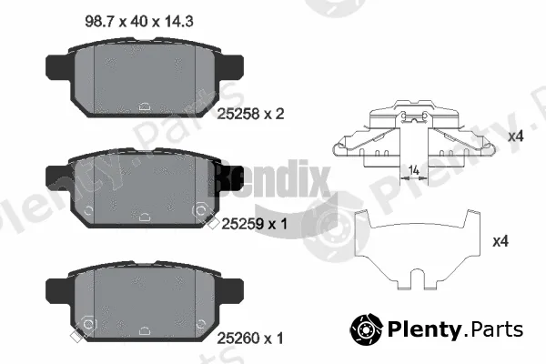 BENDIX Braking BPD2240 — Brake Pad Set, disc brake