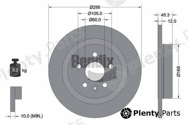 BENDIX Braking BDS1507 — Brake Disc