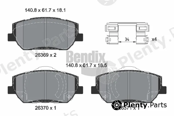 BENDIX Braking BPD2515 — Brake Pad Set, disc brake
