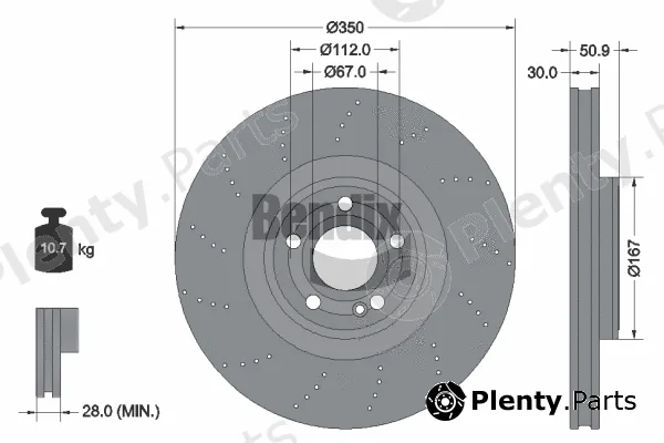 BENDIX Braking BDS2201HC — Brake Disc