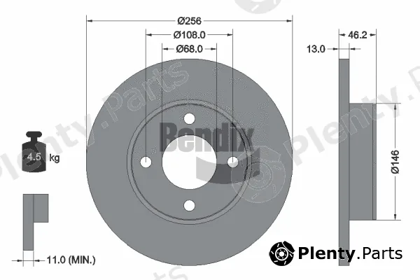 BENDIX Braking BDS1866 — Brake Disc