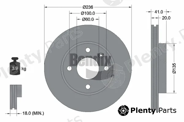 BENDIX Braking BDS1931 — Brake Disc