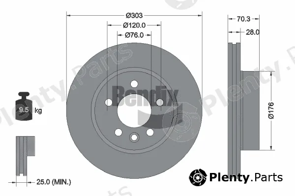 BENDIX Braking BDS1540 — Brake Disc