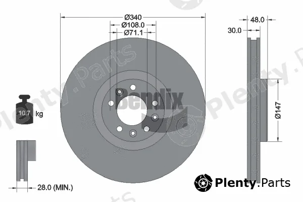 BENDIX Braking BDS1301 — Brake Disc