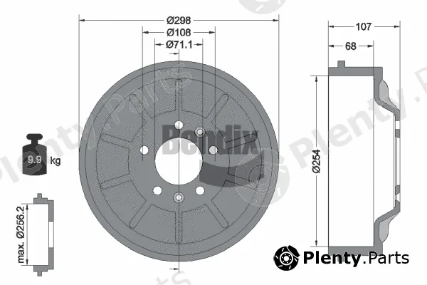 BENDIX Braking BDM1090 — Brake Drum