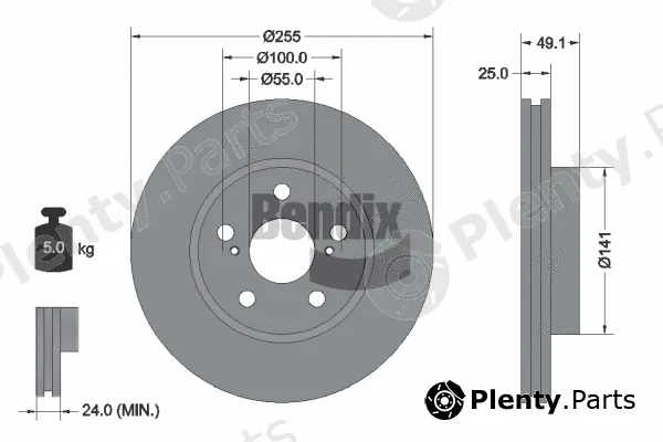 BENDIX Braking BDS1995 — Brake Disc