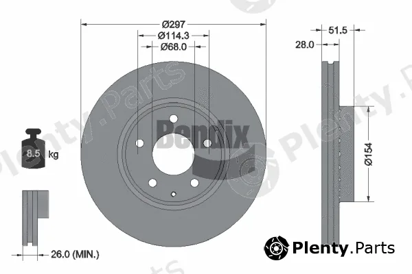 BENDIX Braking BDS1579 — Brake Disc