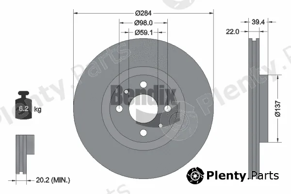 BENDIX Braking BDS1324 — Brake Disc