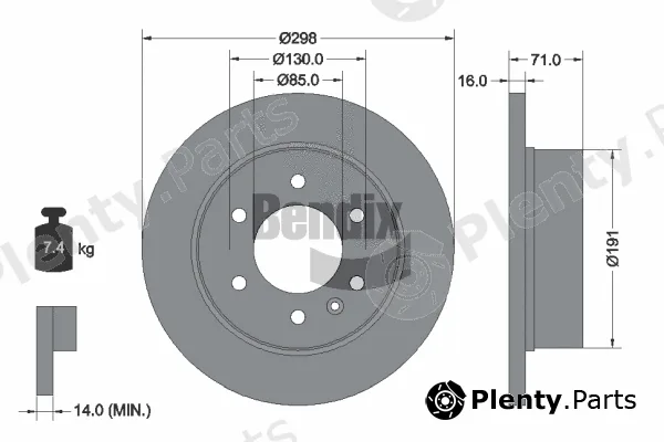 BENDIX Braking BDS1075 — Brake Disc