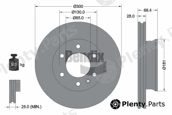 BENDIX Braking BDS1022 — Brake Disc