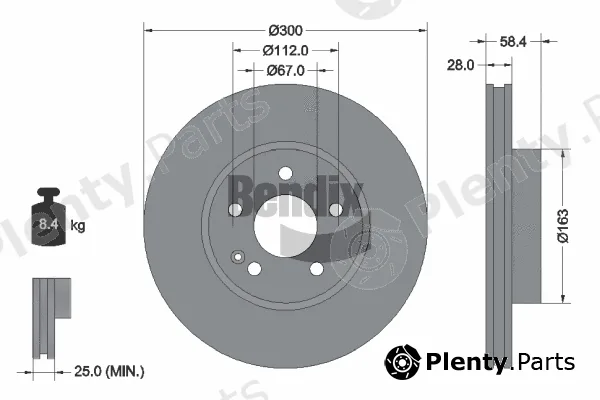 BENDIX Braking BDS1050 — Brake Disc