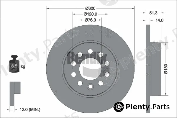 BENDIX Braking BDS2321 — Brake Disc