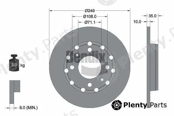 BENDIX Braking BDS2254 — Brake Disc