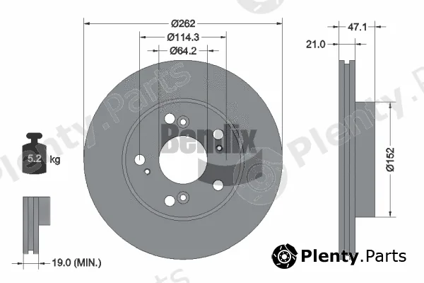 BENDIX Braking BDS1814 — Brake Disc