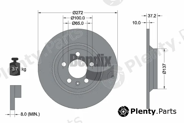BENDIX Braking BDS1613 — Brake Disc