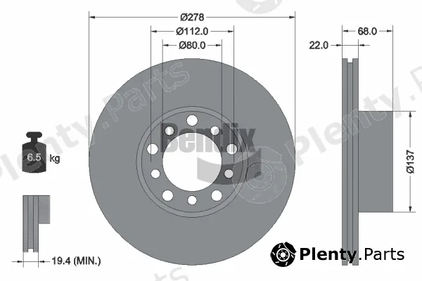 BENDIX Braking BDS1981 — Brake Disc