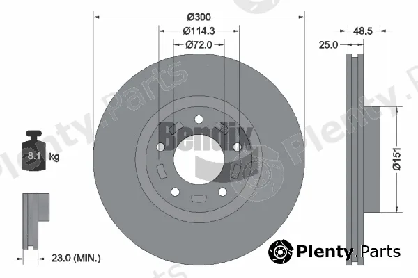 BENDIX Braking BDS1290 — Brake Disc