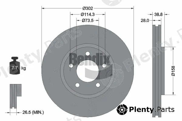 BENDIX Braking BDS1886 — Brake Disc