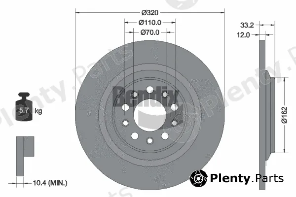BENDIX Braking BDS2245 — Brake Disc