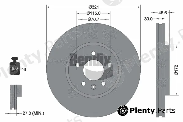 BENDIX Braking BDS1299HC — Brake Disc