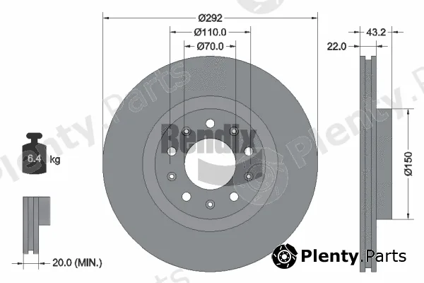 BENDIX Braking BDS2037 — Brake Disc
