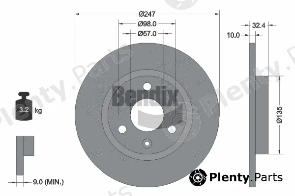 BENDIX Braking BDS2215 — Brake Disc