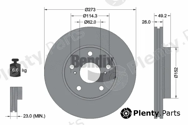 BENDIX Braking BDS1282 — Brake Disc