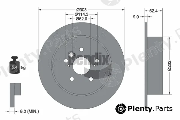 BENDIX Braking BDS1421 — Brake Disc