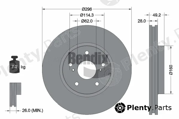BENDIX Braking BDS1693 — Brake Disc