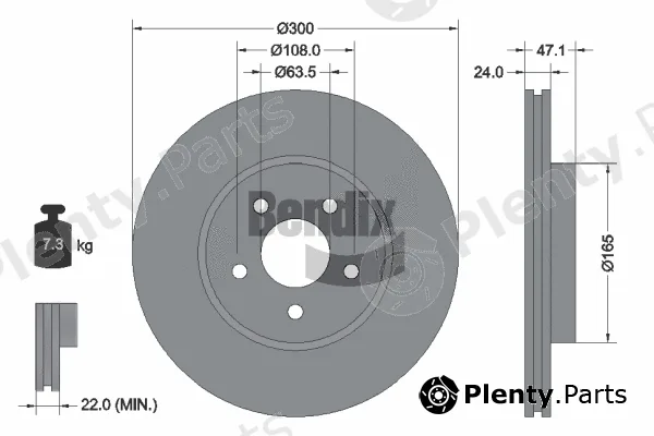 BENDIX Braking BDS1236HC — Brake Disc