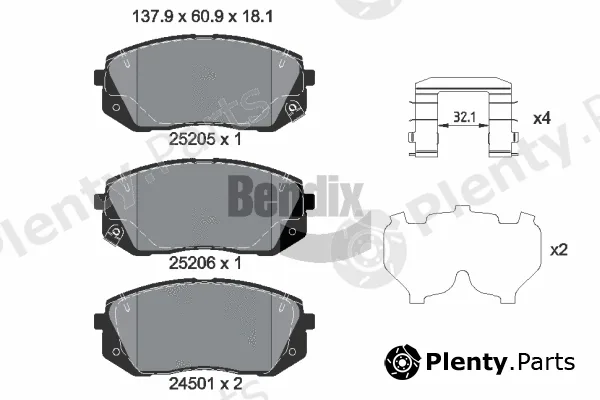 BENDIX Braking BPD1605 — Brake Pad Set, disc brake