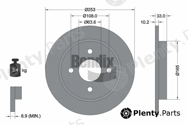 BENDIX Braking BDS1331 — Brake Disc