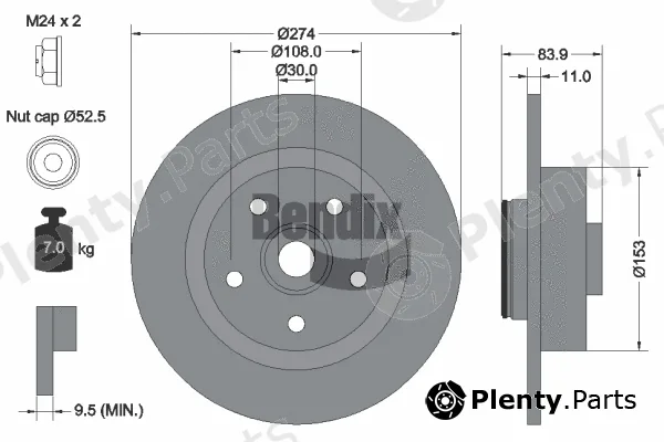 BENDIX Braking BDS1211 — Brake Disc
