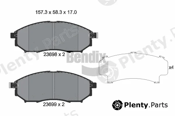 BENDIX Braking BPD1552 — Brake Pad Set, disc brake