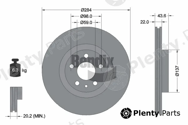 BENDIX Braking BDS1096 — Brake Disc