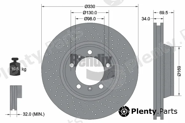 BENDIX Braking BDS2120RHC — Brake Disc