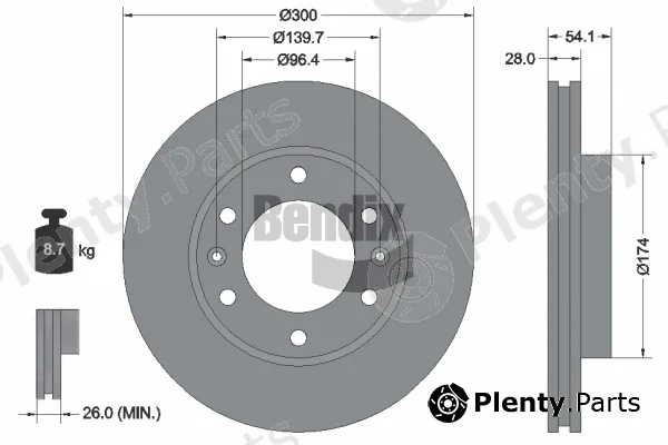 BENDIX Braking BDS2025 — Brake Disc