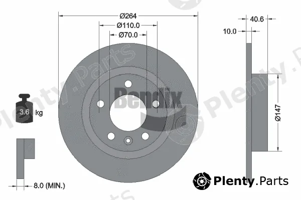 BENDIX Braking BDS1847 — Brake Disc
