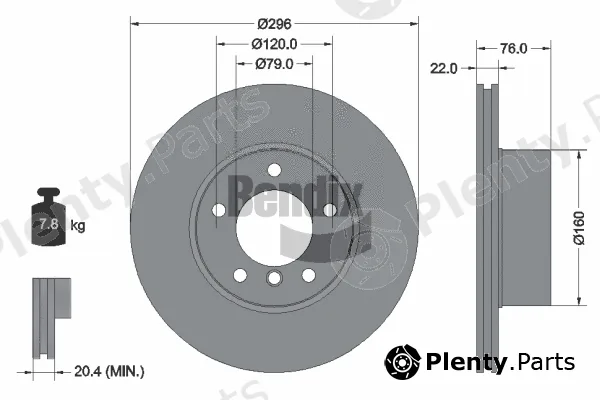 BENDIX Braking BDS1227HC — Brake Disc