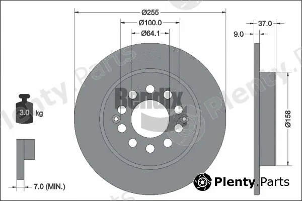 BENDIX Braking BDS2303 — Brake Disc