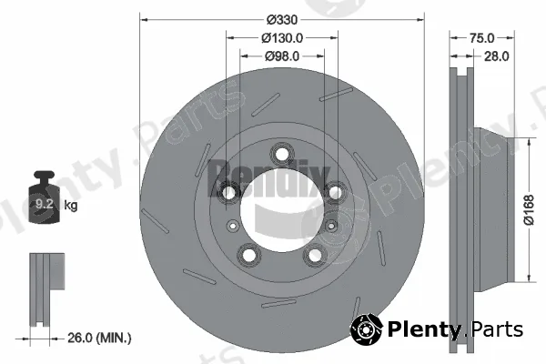 BENDIX Braking BDS2082LHC — Brake Disc