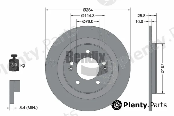 BENDIX Braking BDS1525 — Brake Disc