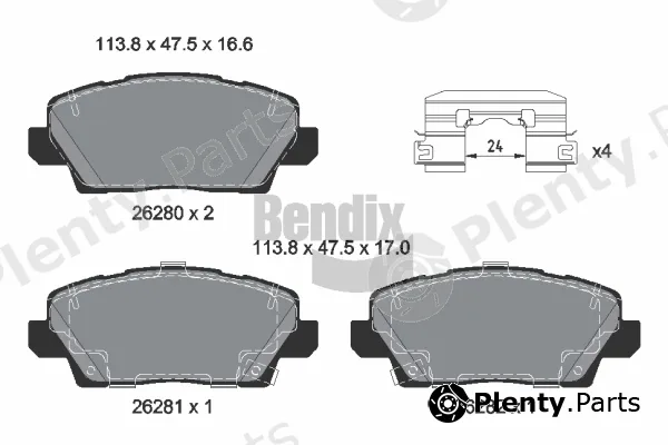BENDIX Braking BPD1655 — Brake Pad Set, disc brake