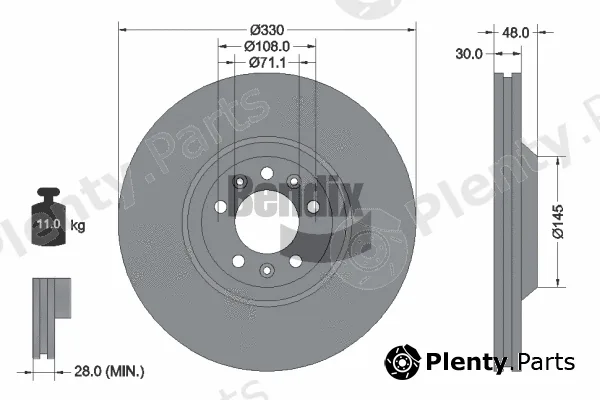 BENDIX Braking BDS1259 — Brake Disc