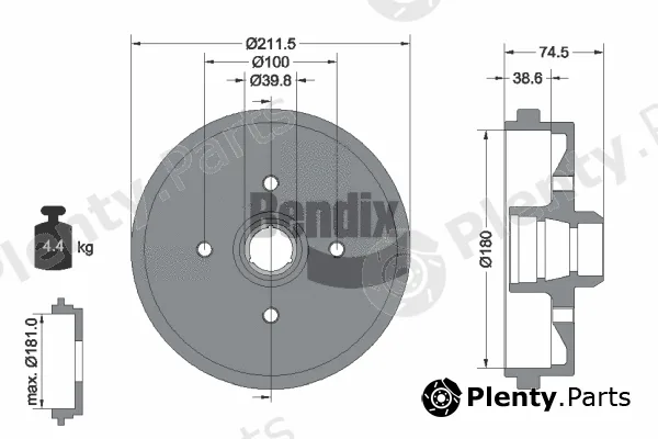 BENDIX Braking BDM1005 — Brake Drum